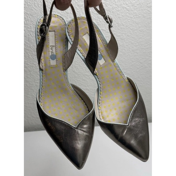 Boden Millie Slingback in Metallic Pewter Size 38.5 Kitten Heel - Picture 12 of 14